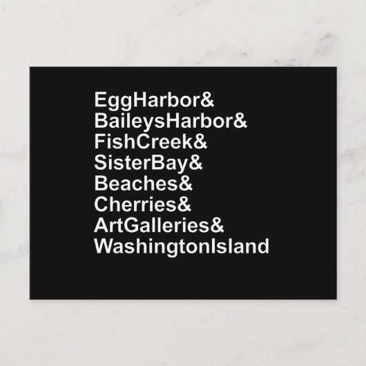 Deuren County Wisconsin Ampersand List Briefkaart (Voorkant)