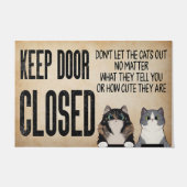 Deuren gesloten deuren houden, mooie kat  deurmat (Voorkant)