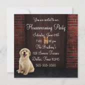Deuren Hond Brick Wall Housewarming Party Kaart (Voorkant)