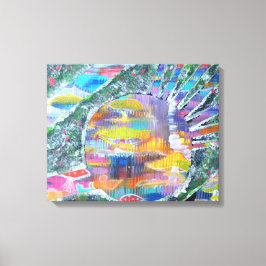 Deuren in paddenstoelland canvas afdruk