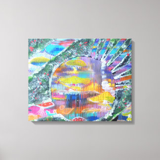 Deuren in paddenstoelland canvas afdruk