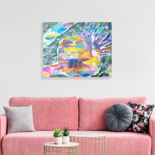 Deuren in paddenstoelland canvas afdruk (Insitu (Woonkamer))