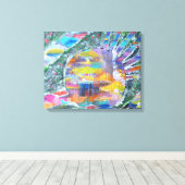 Deuren in paddenstoelland canvas afdruk (Insitu (Houten vloer))