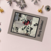  deuren met rode zwarte kerstbomen voor jonge vrou briefkaart