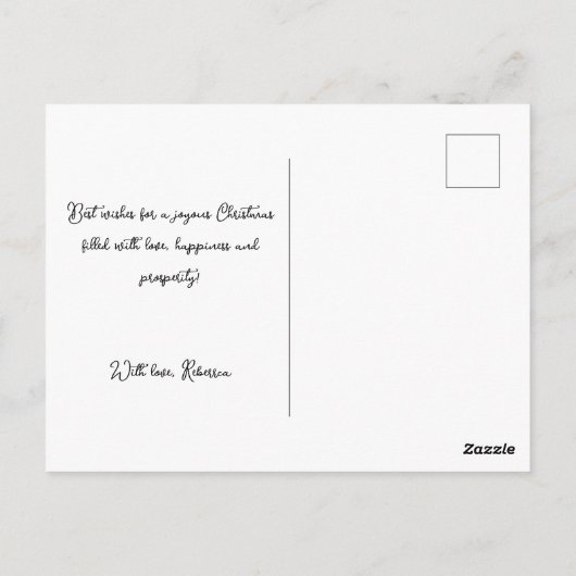  deuren met rode zwarte kerstbomen voor jonge vrou briefkaart (Achterkant)