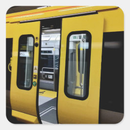 Deuren openen vierkante sticker