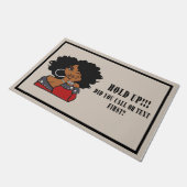  Deuren, oproepen of tekst vasthouden, zwart meisj Deurmat (Schuin)