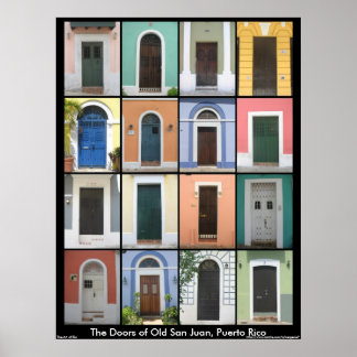 Deuren van het oude San Juan-Poster Poster
