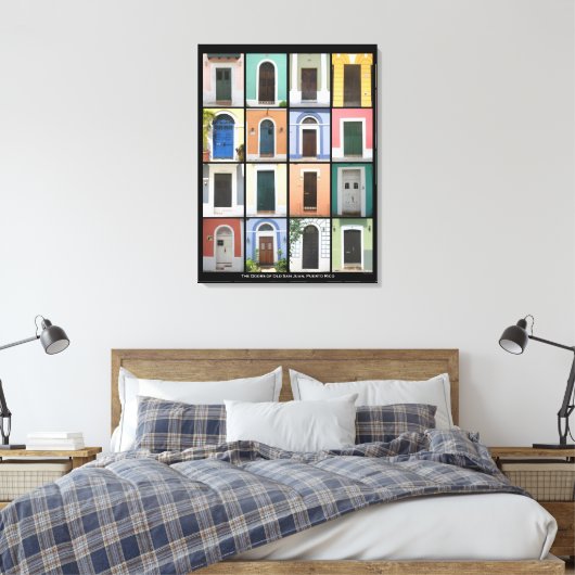 Deuren van het oude San Juan, Puerto Rico WC Canvas Afdruk (Insitu (Slaapkamer))