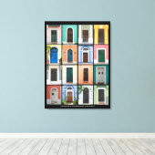 Deuren van het oude San Juan, Puerto Rico WC Canvas Afdruk (Insitu (Houten vloer))