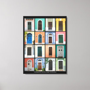 Deuren van het oude San Juan, Puerto Rico WC Canvas Afdruk