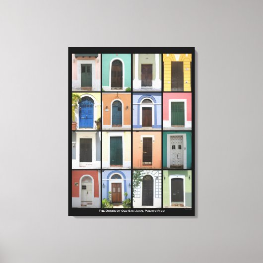 Deuren van het oude San Juan, Puerto Rico WC Canvas Afdruk (Voorkant)