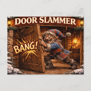 Deurenslammer IJslandse Yule Lad Briefkaart