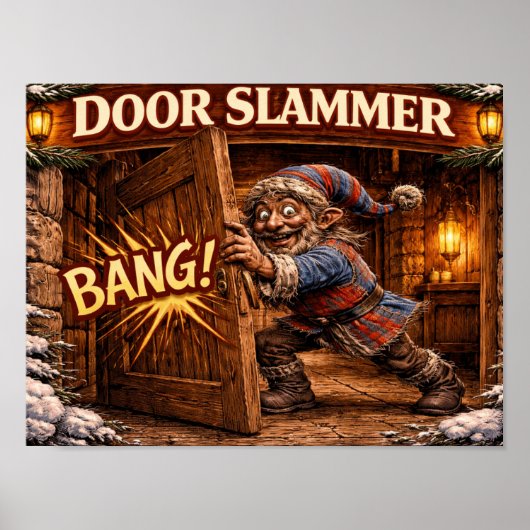 Deurenslammer IJslandse Yule Lad Poster (Voorkant)