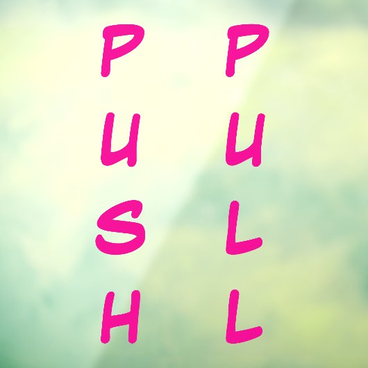 Deurfolie sticker - DUWEN / TREKKEN (Vel 3)