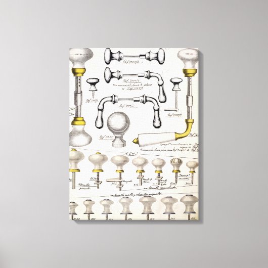 Deurhandgrepen uit een handelscatalogus van huisho canvas afdruk (Voorkant)