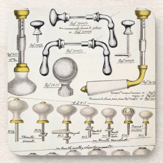Deurhandgrepen uit een handelscatalogus van huisho drankjes onderzetter (Voorkant)