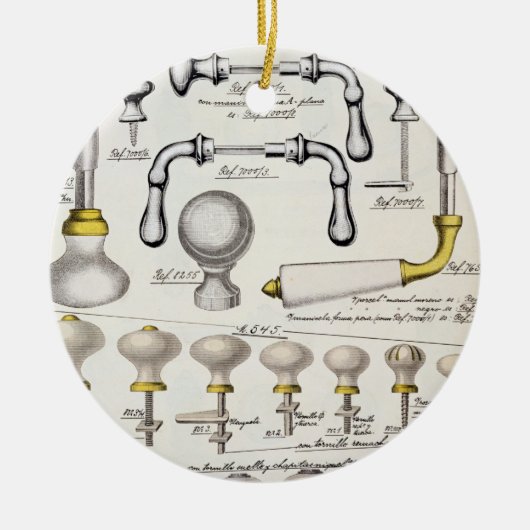 Deurhandgrepen uit een handelscatalogus van huisho keramisch ornament (Voorkant)