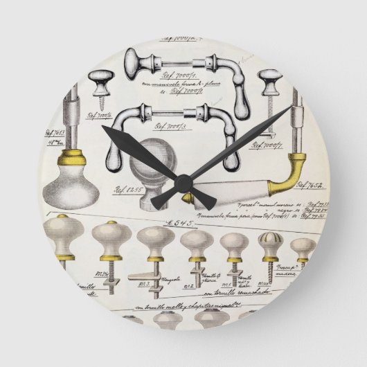 Deurhandgrepen uit een handelscatalogus van huisho ronde klok (Voorkant)