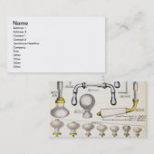 Deurhandgrepen uit een handelscatalogus van huisho visitekaartje (Voorkant / Achterkant)