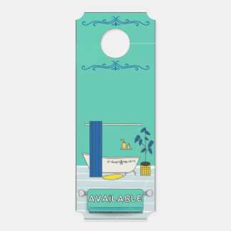 Deurhanger: Badkamer "Beschikbaar" en "In gebruik" Deurhanger