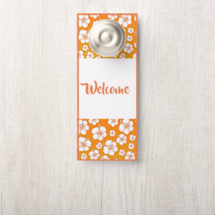 Deurhanger-welkom Sinaasappel & witte Hibiscus Pri Deurhanger