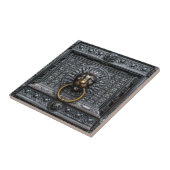 Deurklep Lion - Zwart / Goud Tegeltje (Zijkant)