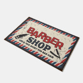 Deurklep van de Barbershop,  ontwerpmat Deurmat (Schuin)