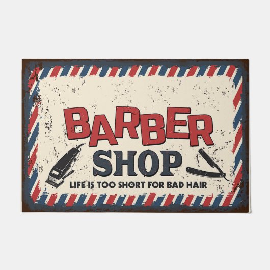 Deurklep van de Barbershop,  ontwerpmat Deurmat (Voorkant)