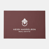  deurklopper Logo aardse rode realtor Deurmat (Voorkant)