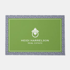  deurklopper Logo blauw/groene rand Deurmat