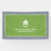 deurklopper Logo blauw/groene rand Spandoek (Horizontaal)