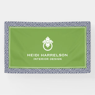 deurklopper Logo blauw/groene rand Spandoek