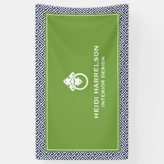 deurklopper Logo blauw/groene rand Spandoek (Verticaal)