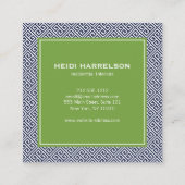 deurklopper Logo blauw/groene rand Vierkante Visitekaartje (Achterkant)