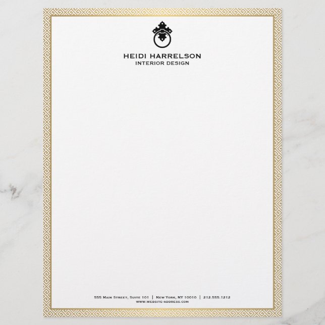  deurklopper Logo Gold/Black Border Briefhoofd (Voorkant)