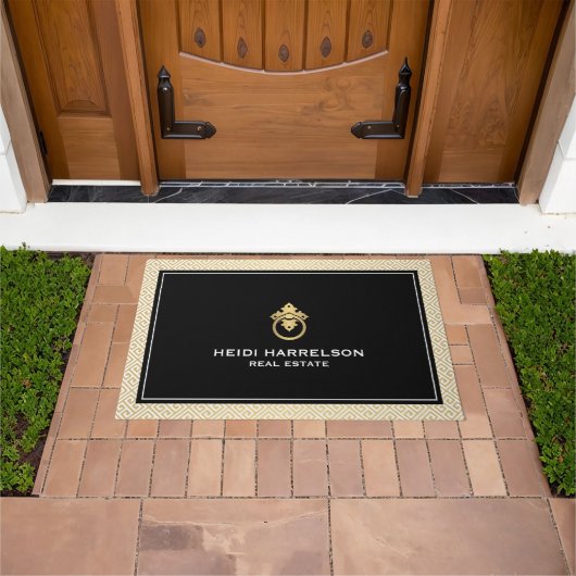  deurklopper Logo Gold/Black Border Deurmat (Buiten)