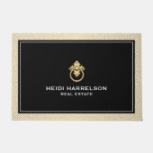  deurklopper Logo Gold/Black Border Deurmat (Voorkant)