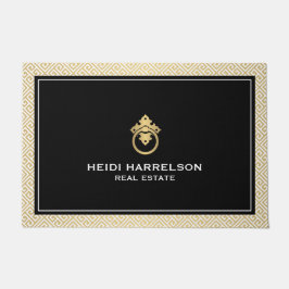  deurklopper Logo Gold/Black Border Deurmat