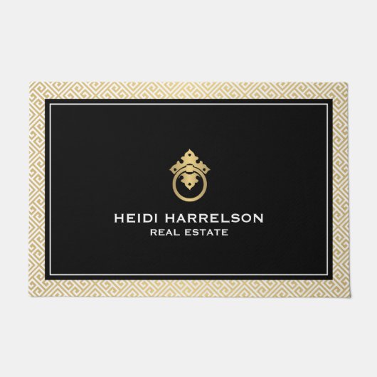  deurklopper Logo Gold/Black Border Deurmat (Voorkant)