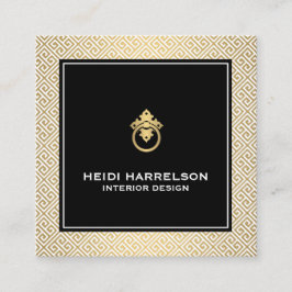  deurklopper Logo Gold/Black Border Vierkante Visitekaartje