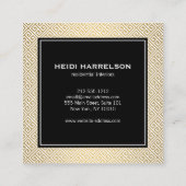  deurklopper Logo Gold/Black Border Vierkante Visitekaartje (Achterkant)
