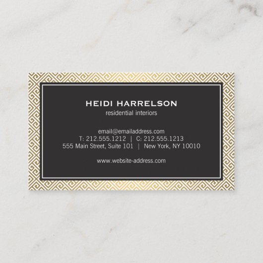  deurklopper Logo Gold/Black Border Visitekaartje (Achterkant)