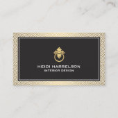  deurklopper Logo Gold/Black Border Visitekaartje (Voorkant)