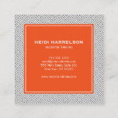  deurklopper Logo grijs/Oranje rand Vierkante Visitekaartje (Achterkant)