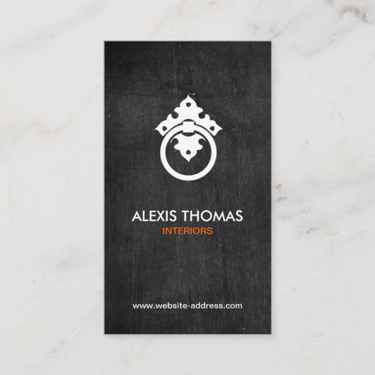  deurklopper Logo zwart hout verticaal Visitekaartje (Voorkant)