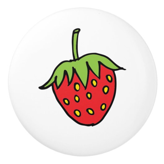 Deurknop Aardbei Keramische Knop (Voorkant)