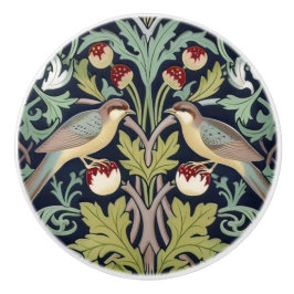 Deurknop - Art Nouveau Vogels Bloem Keramische Knop