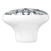 Deurknop - Blauw met witte bloemen William Morris Keramische Knop (Zijkant)