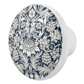 Deurknop - Blauw met witte bloemen William Morris Keramische Knop (Rechts)